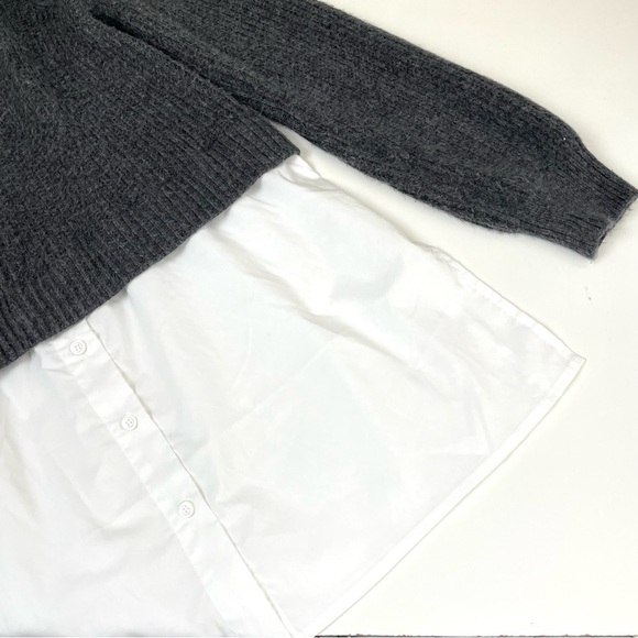 H by Halston Mock Layer Mixed Media Sweater Shirt Large - Picture 12 of 14